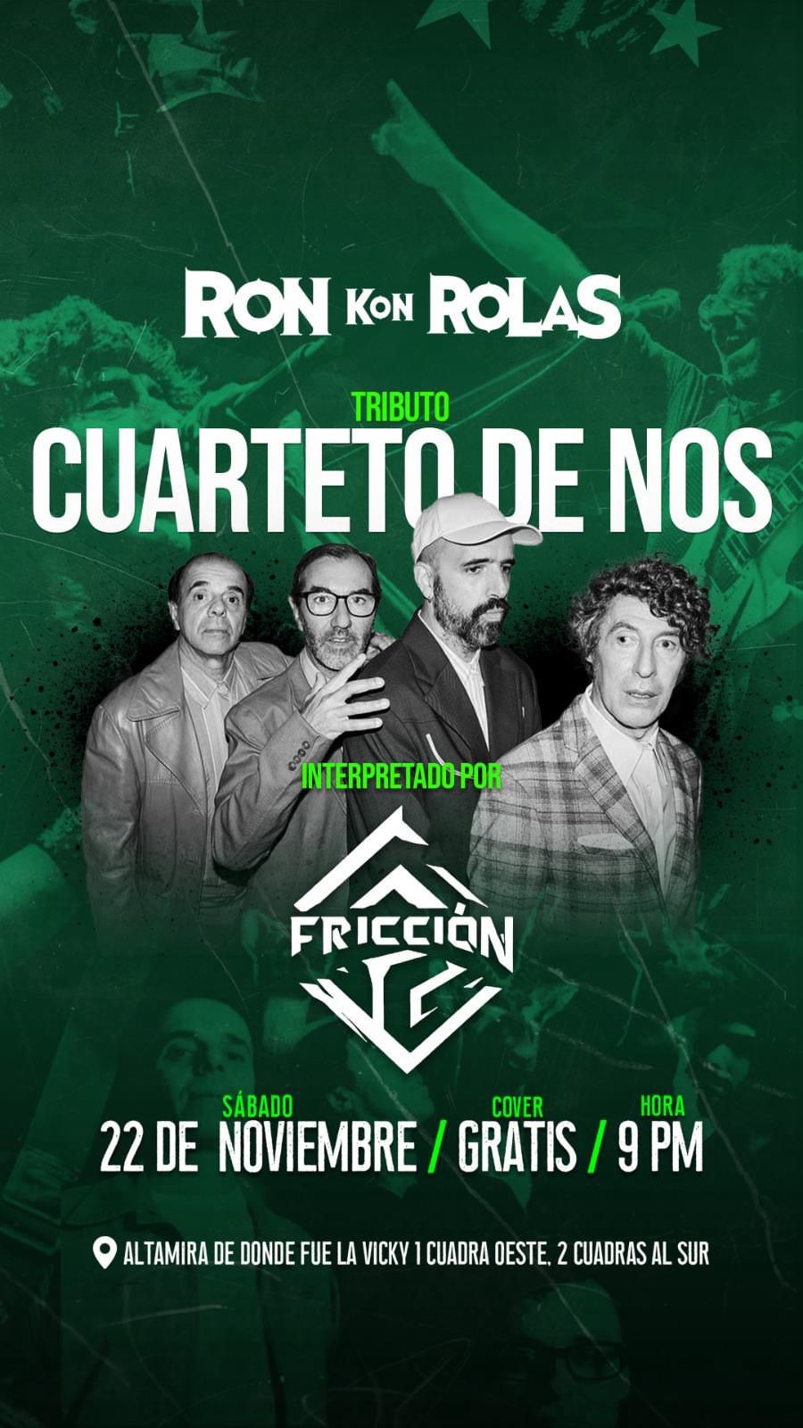 Flyer Tributo a Cuarteto de Nos por Fricción