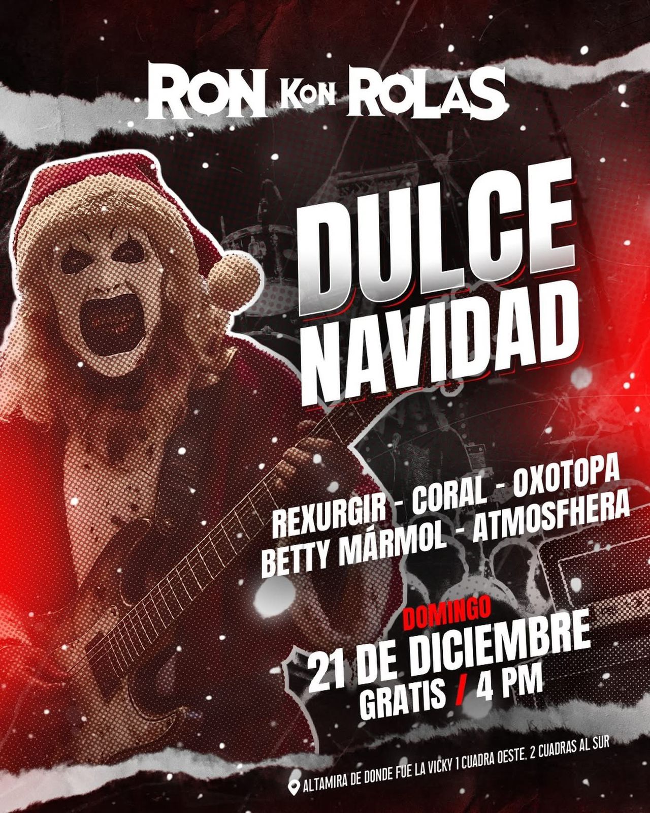 Flyer Dulce Navidad en Ron Kon Rolas