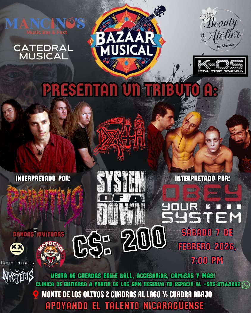 Flyer Noche de Tributo en Mancino's