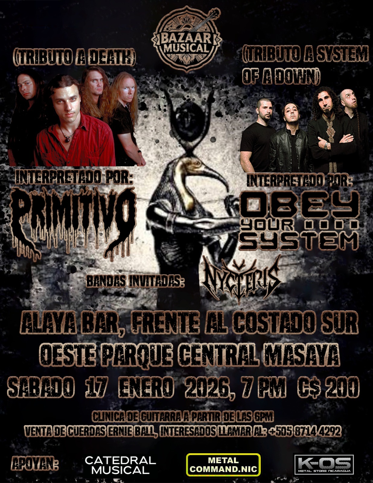 Flyer del evento Noche de Tributo en Masaya