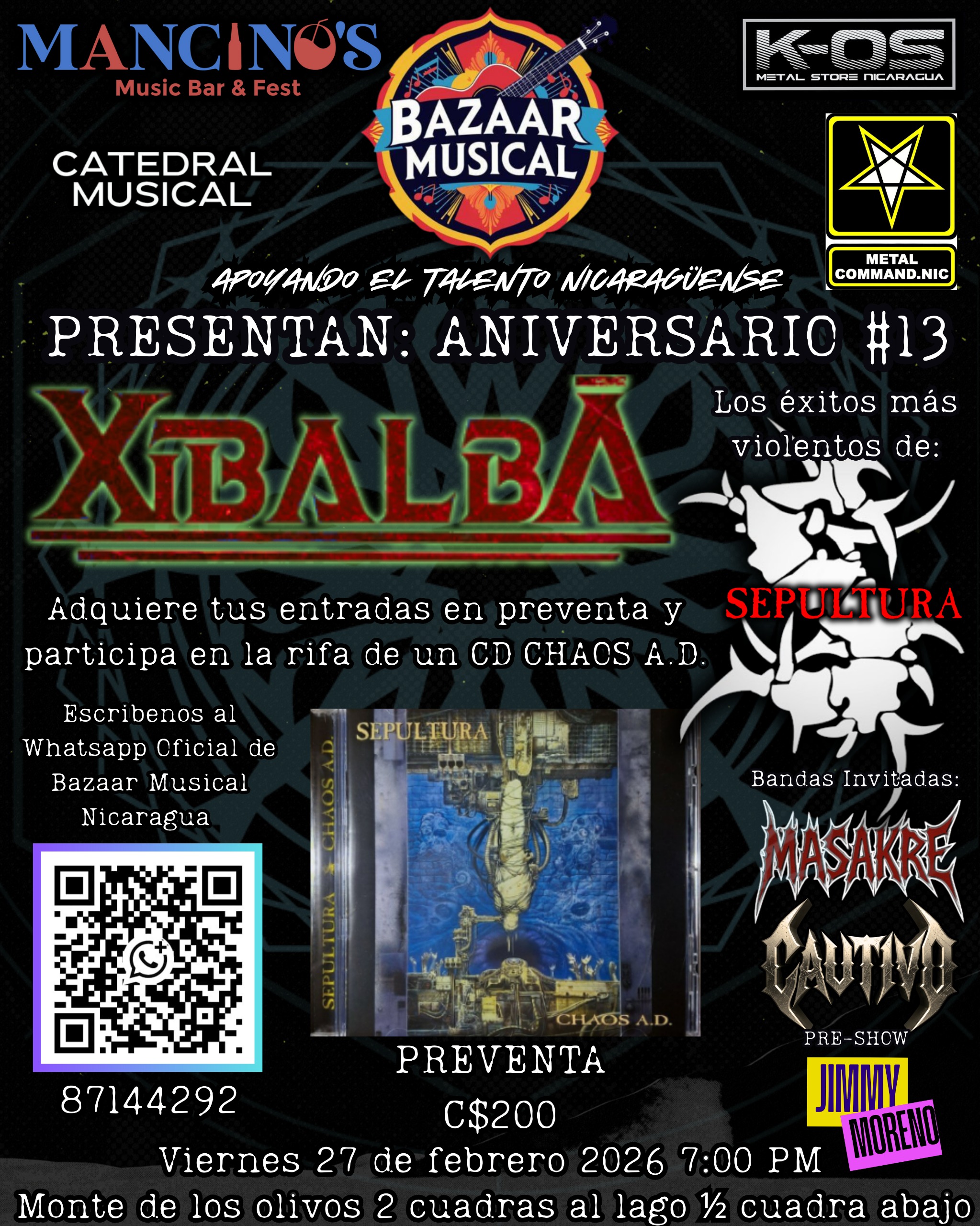 Flyer 13 Aniversario de Xibalbá