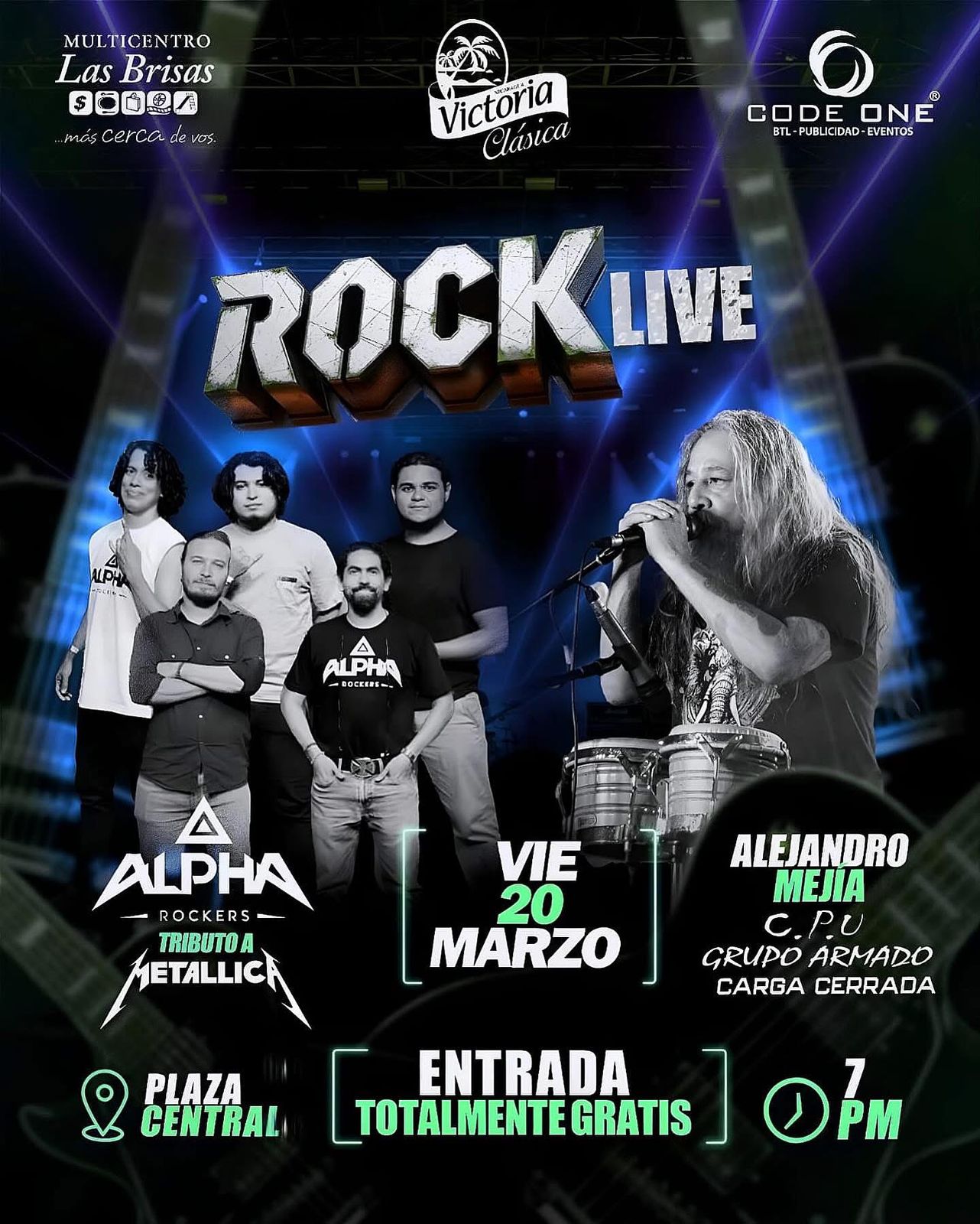 Concierto Rock Live Alejandro Mejia y Alpha Rockers