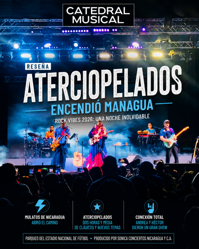 Aterciopelados durante Rock Vibes 2026 Managua en el Parqueo del Estadio Nacional de Fútbol.