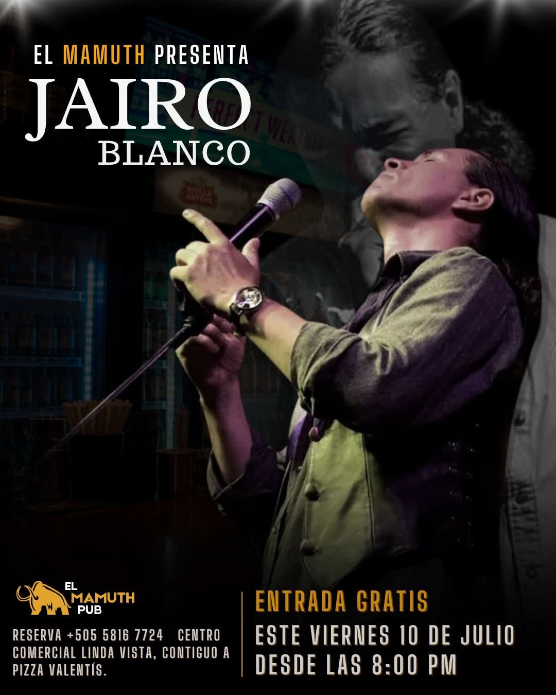 Jairo Blanco en Concierto en The Mamuth Pub, Managua